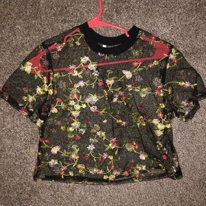 Sheer flower shirt